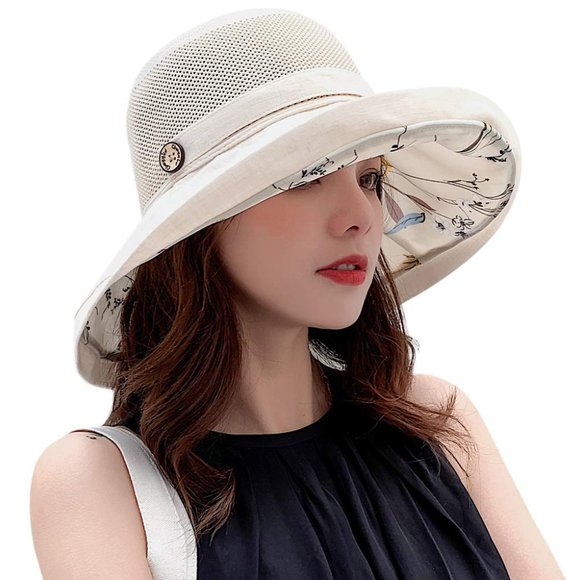 Accessories - Women's Summer Hat with Sun Protection, Packable and Adjustable Wide Brim Floppy